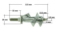 Шнек мясорубки Moulinex шестигранник-длинный