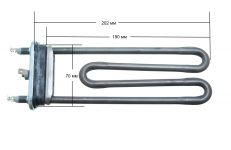 ТЭН (нагреватель) L=200 мм, 2000W, прямой с отверстием стиральной машины Bosch, Siemens, Hansa